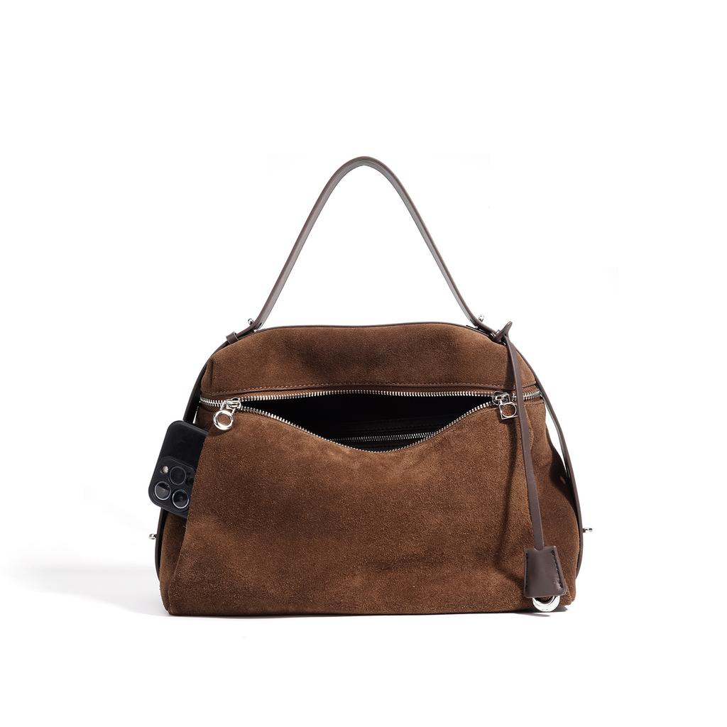 Premium Handbag 2026 Fall Winter Suede Leather Bost Bag Shoulder Crossbody Bag Women Minimalist Commuting Trendy Versatile Bag