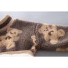 Suéter grueso de terciopelo con cuello redondo y estampado completo de dibujos animados de oso de invierno para bebé, traje de dos piezas