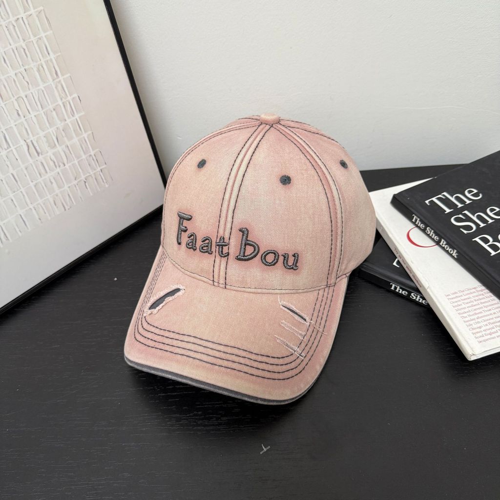 Faatbou Baseball Cap With Embroidered Letters Black For Casual Streetwear