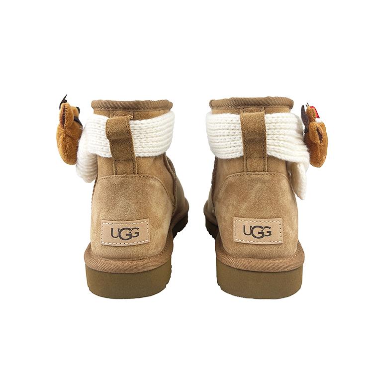 UGG CLASSIC MINI Sheepskin Thermal Abrasion Resistant Short Snow Boots Women's Chestnut 1016222-CHE(Team478-)