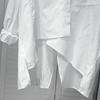 Weiße Blusen für Damen Oversized Tops Streetwear Koreanische Mode Freizeithemden Geschlitzt Unregelmäßig Vintage Bluse
