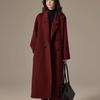 Cappotto di Lana con Colletto da Abito da Donna Autunno e Inverno Nuovo Temperamento Doppio Petto Lungo al Ginocchio Cappotto di Lana