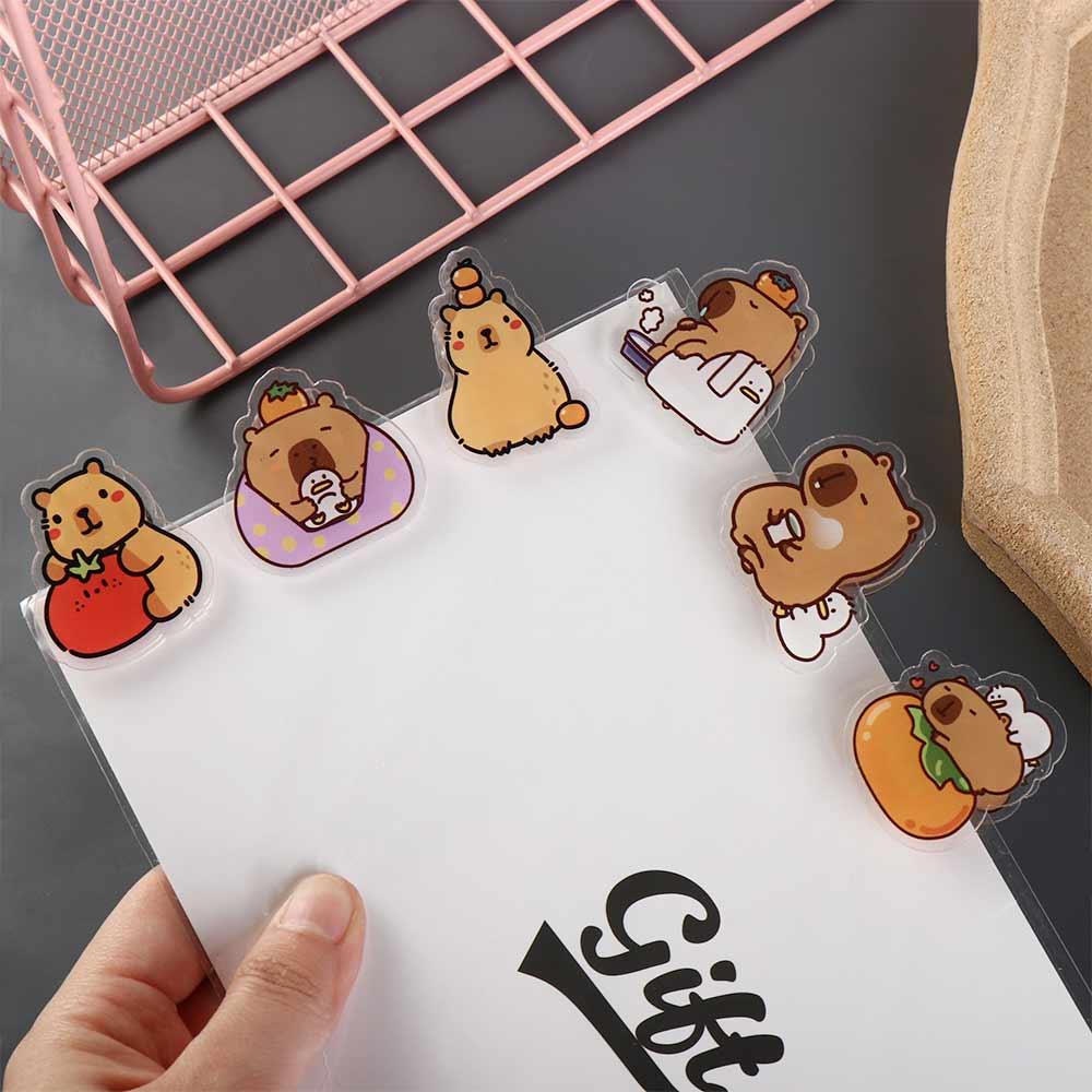 Transparent Acrylic Paper Clip Capybara Kawaii PP Clip  Scrapbook/Notebook Decoration