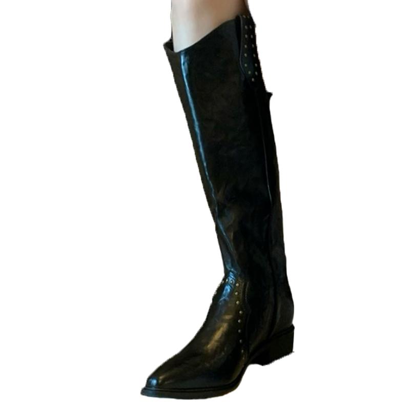 Fashion High Boots Women Fashion Dress Heeled Shoes Pointed Toe Knee High Woman Boots 2025 Winter New Designer Western Botas De Mujer