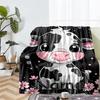 Custom Name Cow Theme Printed Blanket - Perfect for Couch, Bed, Travel & Outdoor Use | Machine Washable, Cozy & Durable.