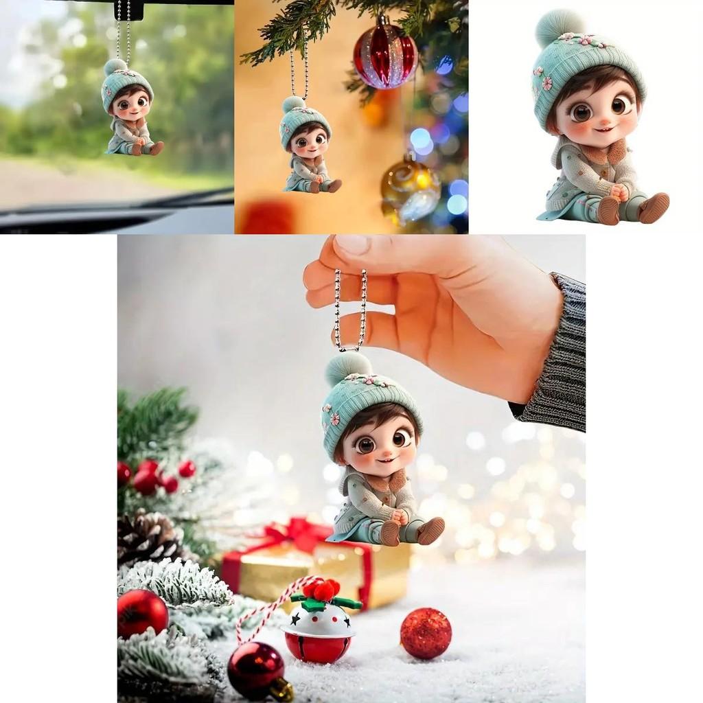Acrylic Whimsical 2d Hanging Decoration For Cars And Christmas Accents Tree