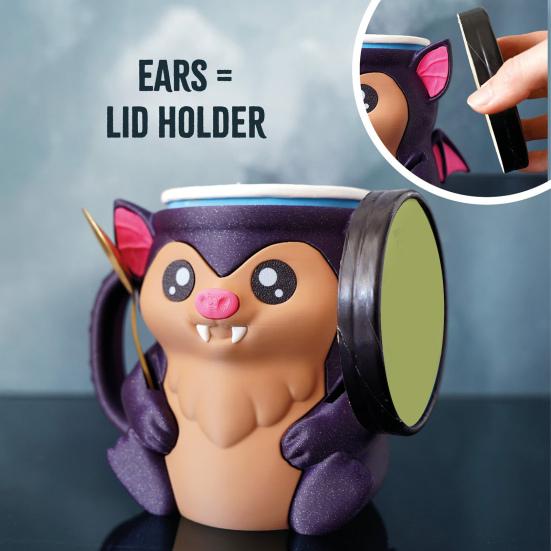 Yousheng Ice Cream Pint Holder 3D Printing Bat Ice Cream Pint Containers Reusable Plastic Ice Cream Tub Halloween Dessert Container
