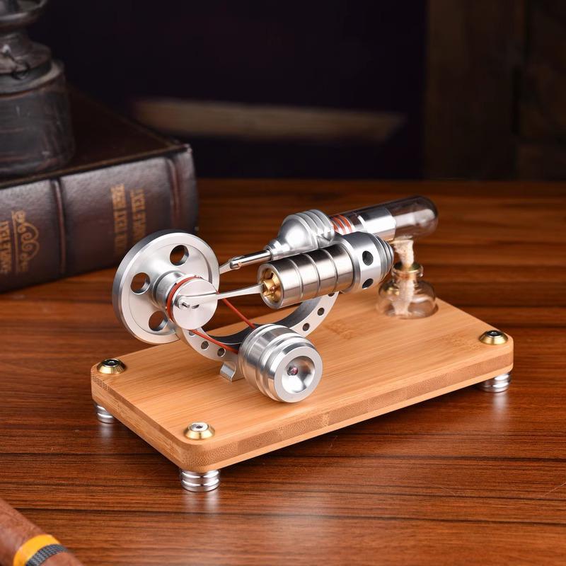 Mini Hot Air Stirling Engine Steam Engine Model Science Experiment Educational Creative Birthday Gift Desktop Decoration