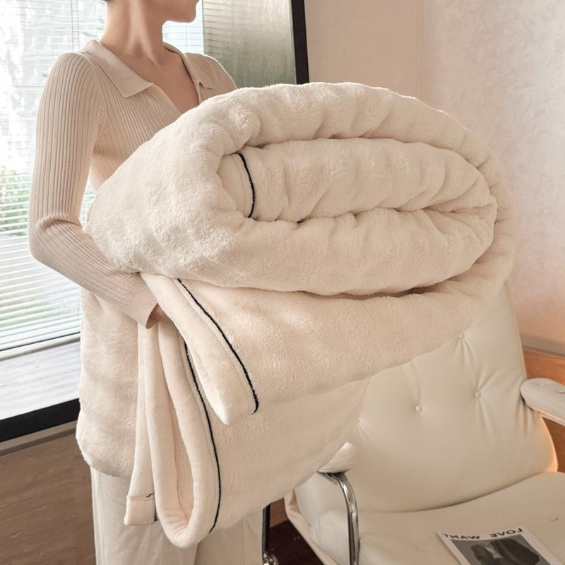 Warm Winter Blanket Milk Velvet Fleece Flannel Soft Thick Plush Blankets For Bed Sofa Single Double Couple Size Fluffy Bedspread