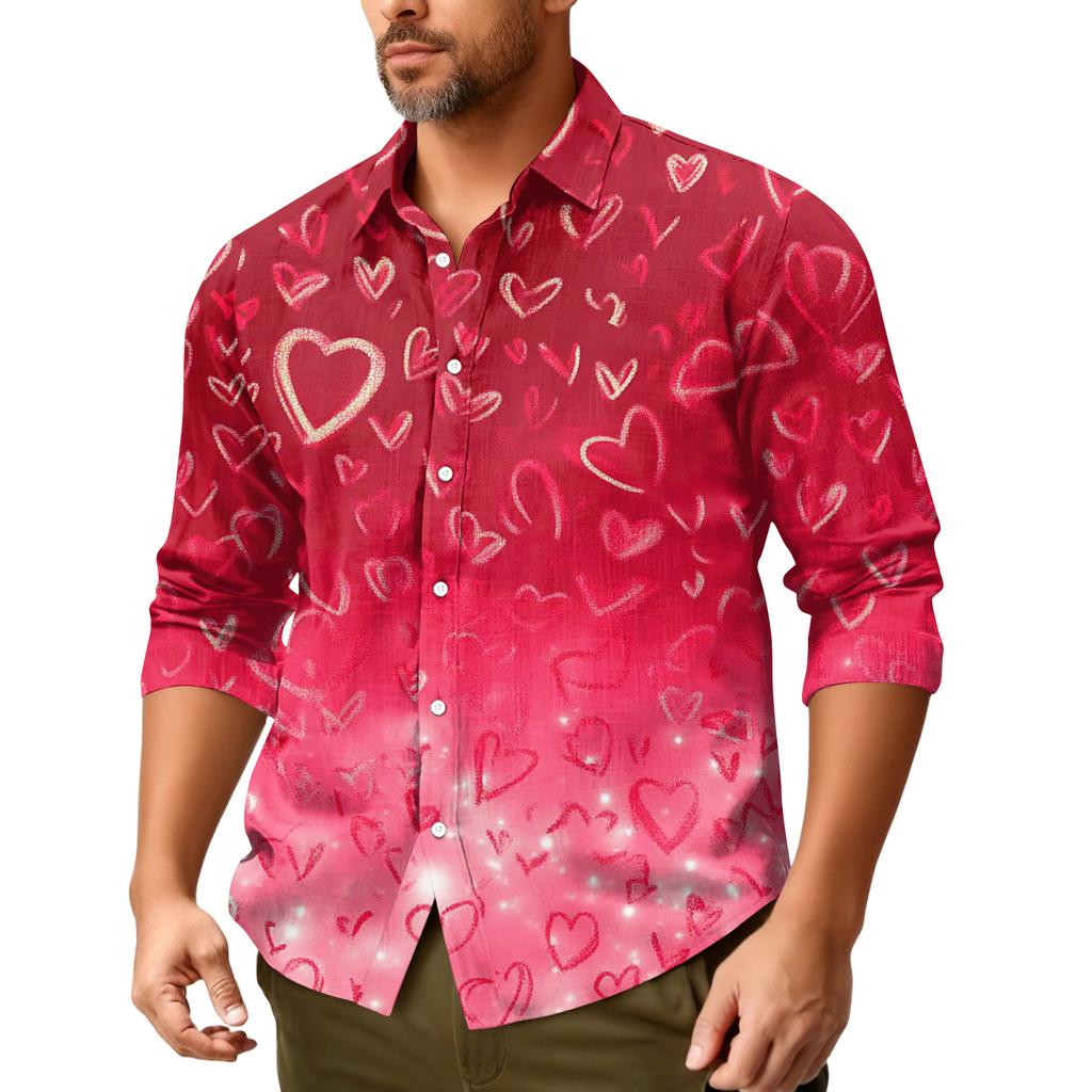 Lässiges, locker sitzendes Langarmhemd für Herren, modisches Revershemd