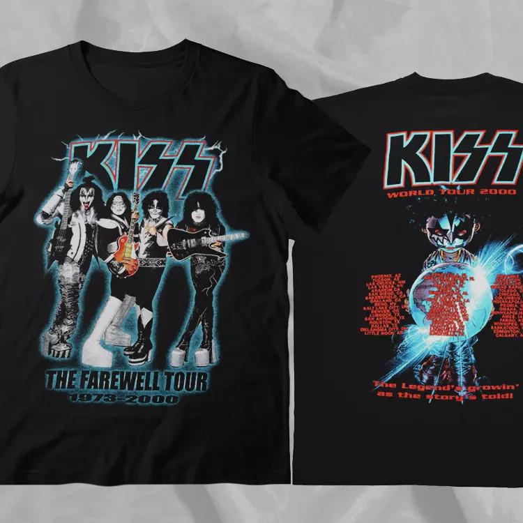 

Vintage KISS The Farewell Tour 2000 Retro Black Double Sided T-Shirt M