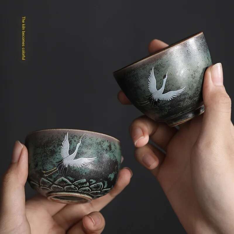 Rui Ching Cheung Gru Fatta a Mano Cottura su Pietra Tazza da Tè Vintage Tazza Personale del Maestro Tazza da Tè