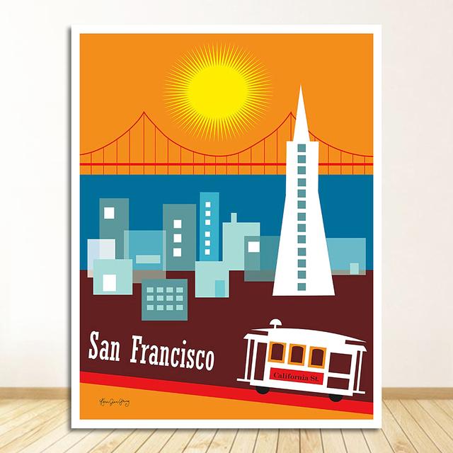 

Плакат, холст, картины, винтажный настенный крафт-плакат с покрытием, настенные наклейки, домашний декор, картина, подарок, гавань, город, Сан-Франциско, путешествия 21cm×30cm NoFrame