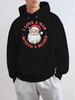 Santa Claus Beard 2024 New Unisex Printed Autumn and Winter Fleece Sweatshirts, Versatile Spring and Autumn Styles for Teenagers, Plus Hooded Trendy B