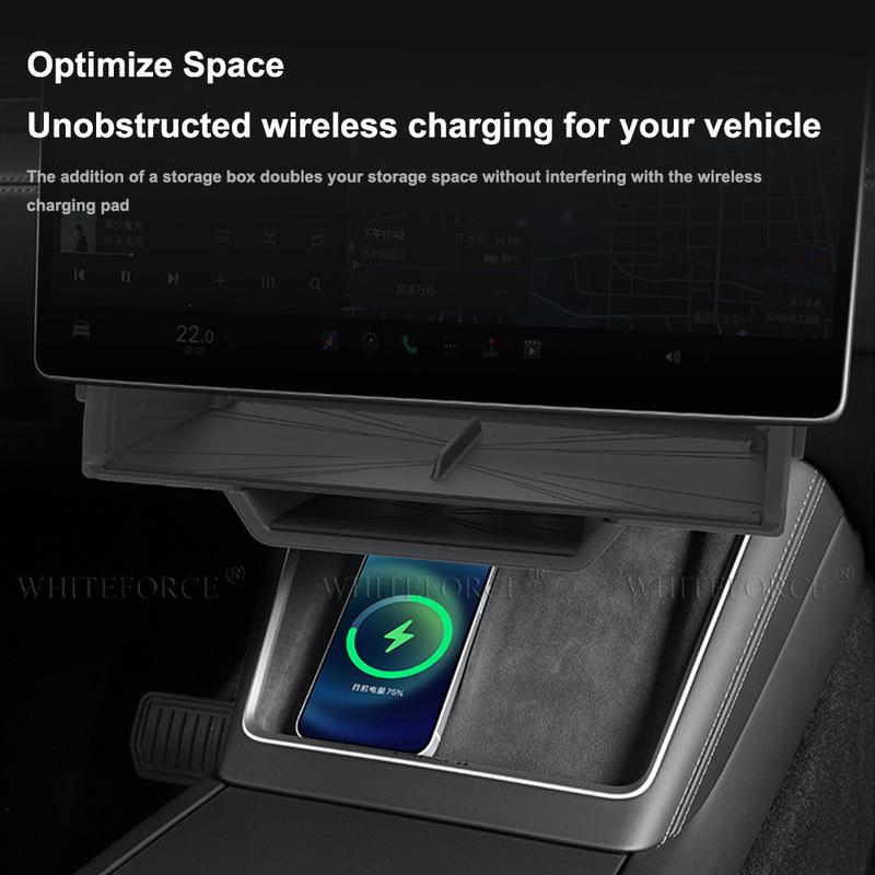 For Tesla Model 3/Y -2026 Storage Box Hidden Storage Case Tray Under The Central Control 16-inch Screen for Model Y Juniper