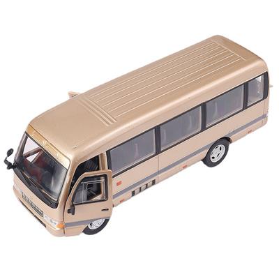 1/32 Toyota Coaster Legierung Bus Auto Druckguss Metall Passagier Bus Fahrzeuge Auto Modell Simulation Sound und Licht Sammlung Kinder Spielzeug Geschenk