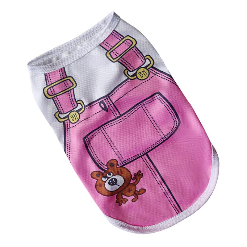 Cartoon Print Mesh Breathable Pet Vest for Dogs & Cats - Spring/Summer Collection