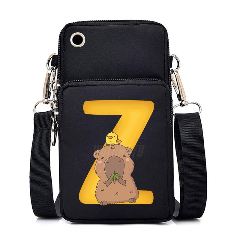 

New letter printed kapibara fashion messenger bag mobile phone bag portable small change bag No specification