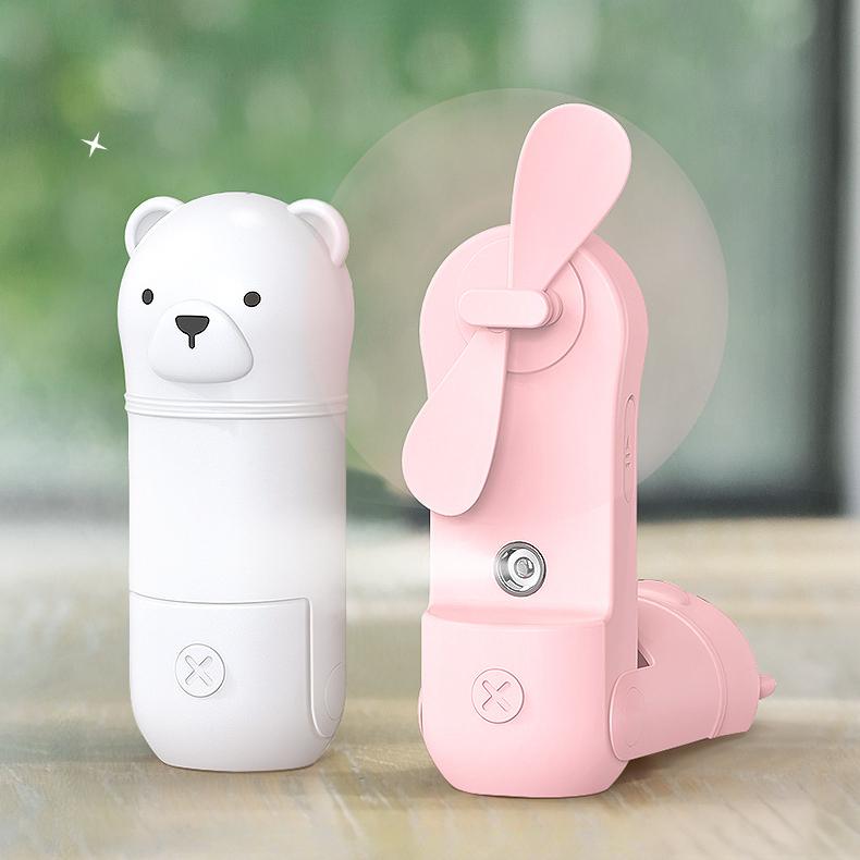 

1200 мАч портативный складной вентилятор с туманом, мини-ручная подставка, охлаждающий настольный вентилятор, зарядка через USB, небольшой карманный уличный распылительный вентилятор для кемпинга