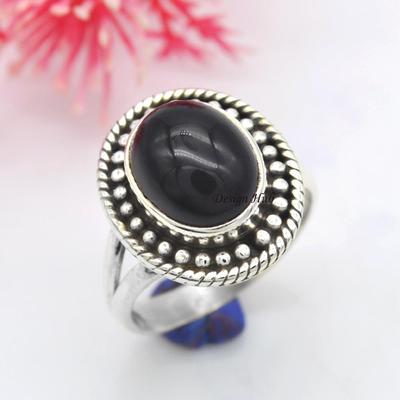Christmas Sale Black Onyx Gemstone Statement Ring 925 Sterling Silver Solid Jewelry
