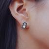 SLIM SHINY EARRING SILVER TRANSPARENT