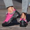 Ladies' Outdoor Hiking Shoes with Black and Pink Non Slip Soles Fashionable Sports Shoes Breathable Mesh Running Hiking Boots