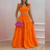 2026 Spring Women's Strapless Colorful Printed Evening Gown Dress - European and American Fashion