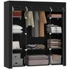 Fabric Wardrobe Made of Non-Woven Fabric, Folding Wardrobe, 1 Clothes Rail, 9 Shelves, 150 Cm X 43 Cm X 162.5 Cm, Black