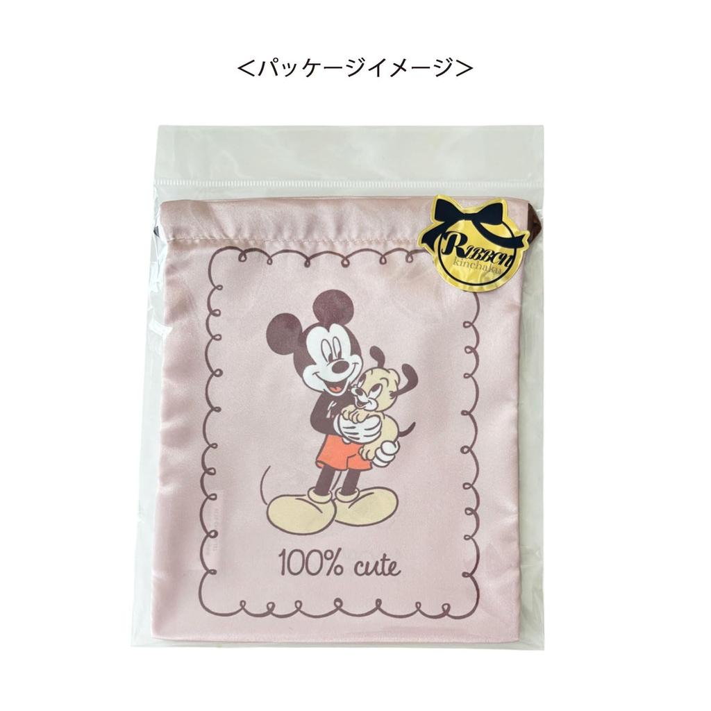 Small Planet Disney Ribbon Drawstring Bag Mickey Mouse/Minnie Mouse/Cute