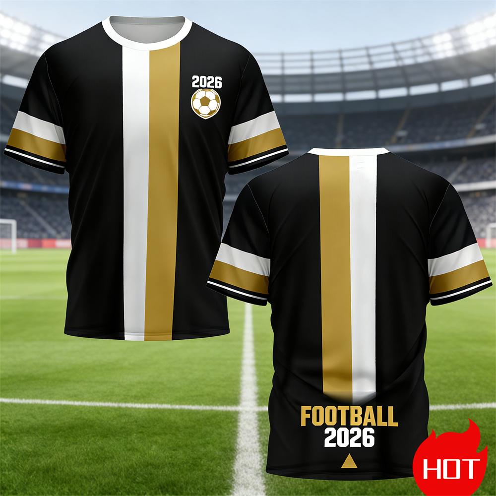 Summer Men's T-Shirt Stripe training original football jersey round neck t shirt for man Quick drying sport T-shirt y2k clothing