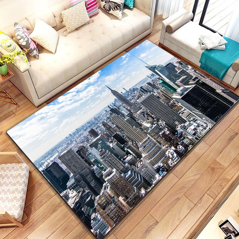 New York City Street View Carpet for Kitchen Bathroom Non-Slip Mat Balcony Child Kids Bedroom Living Room Decor Floor Area Mats