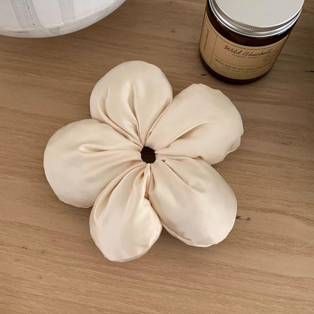 

Flower Shape Flower Scrunchies Cloth Exaggerated Hair Ring Large Satin Hair Scrunchies Daily style3