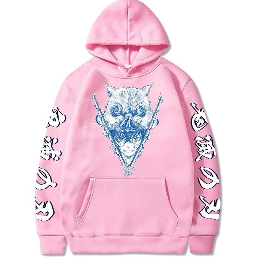 Demon Slayer Japan Anime Long Sleeve Hoodies Men Women Harajuku Hashibira Inosuke Breath Of The Beast Print Oversized Sweatshirt