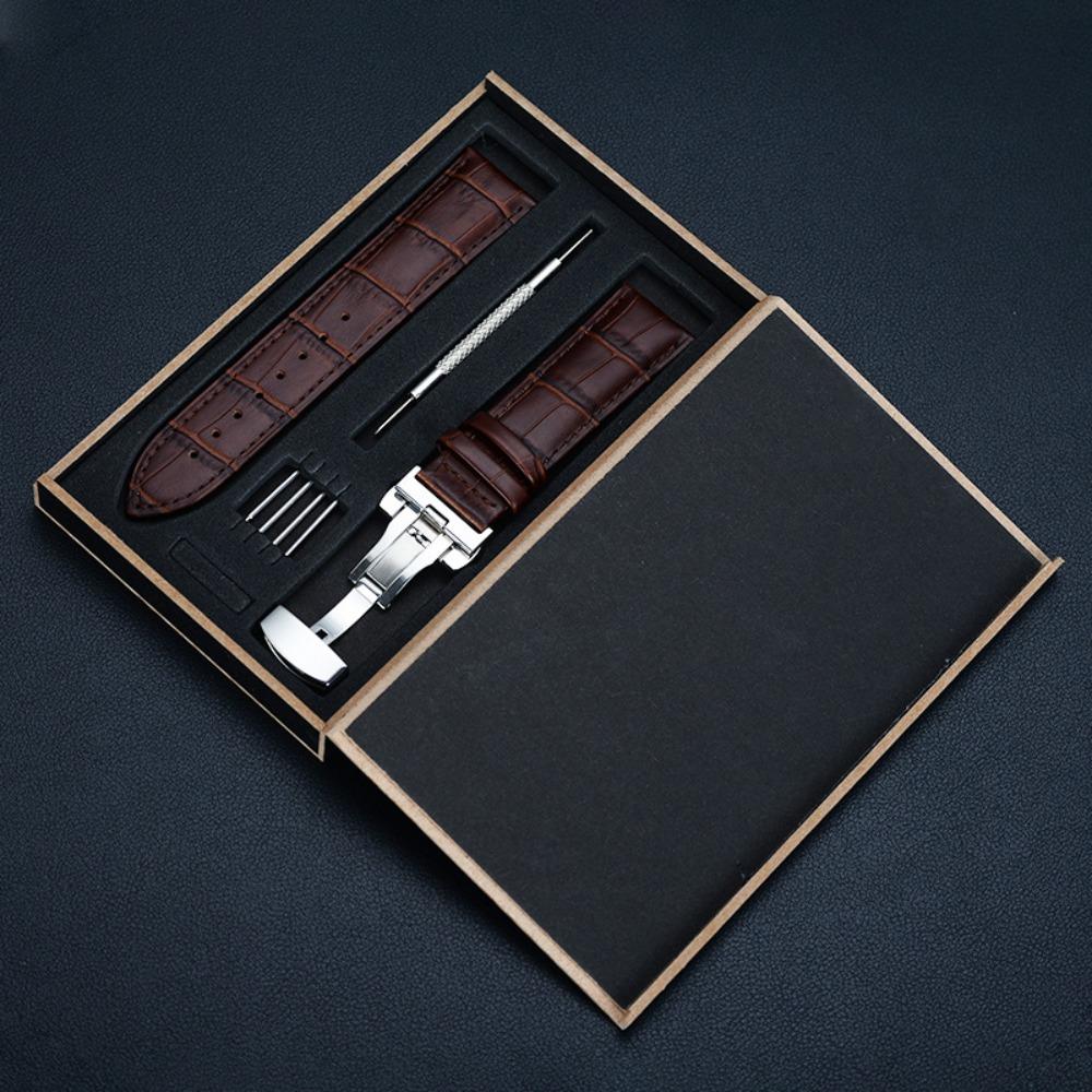 Crocodile Pattern Full Grain Cow Leather Watchband  Watch Accessories