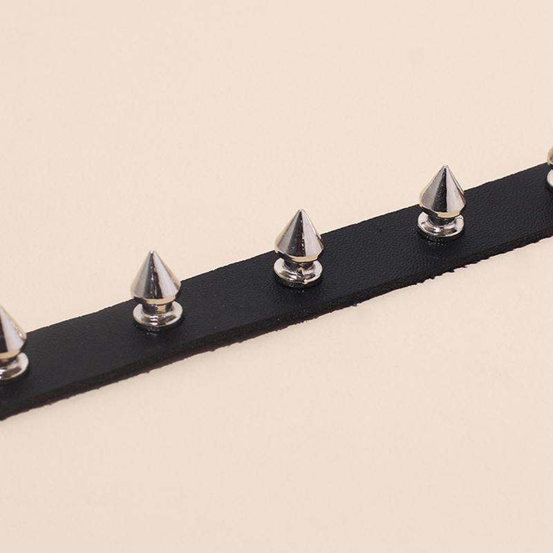 Punk Choker Collar Necklace Pu Leather Goth Rivets Choker Necklace Pendientes Party Club Sexy Gothic Femme Jewelry