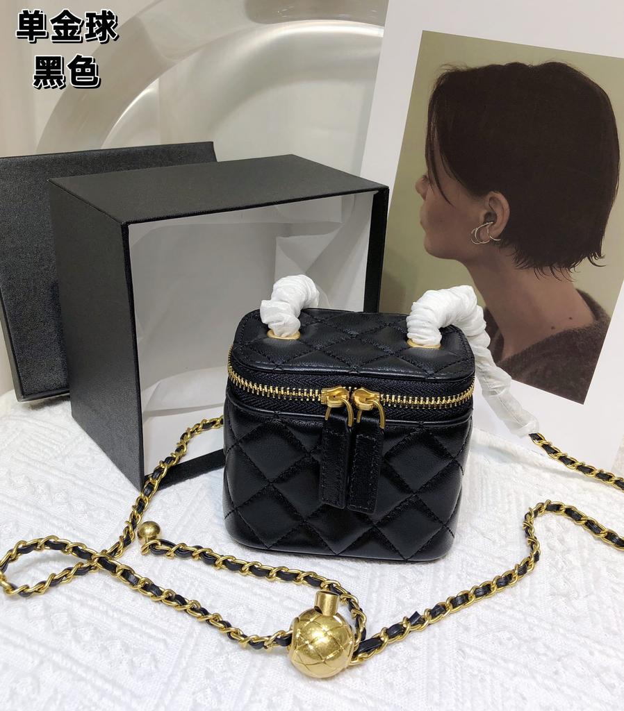 Rhombus chain bag 2024 new sheepskin box bag genuine leather women's bag mini lipstick bag shoulder messenger bag