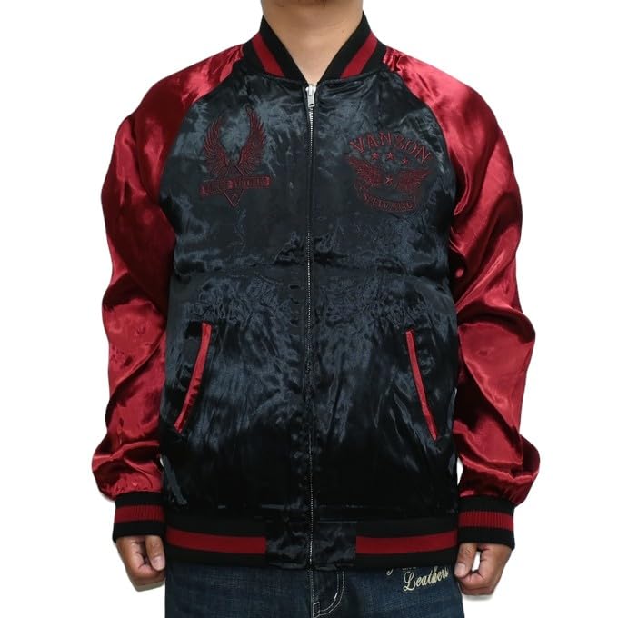 Reversible Sukajan Souvenir Jacket Crossbone Skull Flying Star [Banson] NVJK-2407 Men's (XXL)