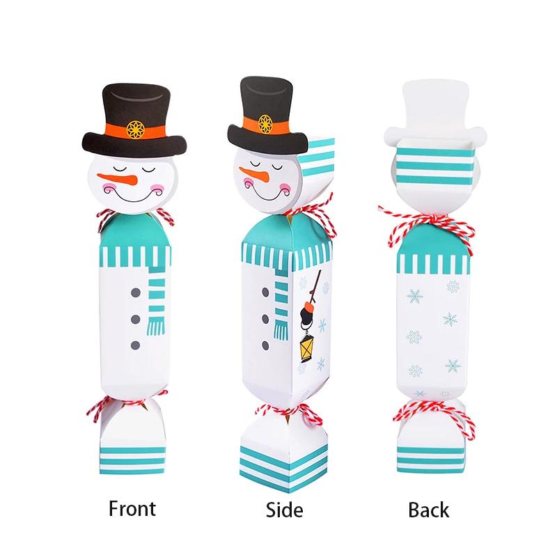 Різдвяна подарункова коробка для пакування подарунків, подарункові пакети, мультяшний дизайн, DIY 3D дизайн, товари для вечірок, для упаковки цукерок, креативні, 24 шт./набір