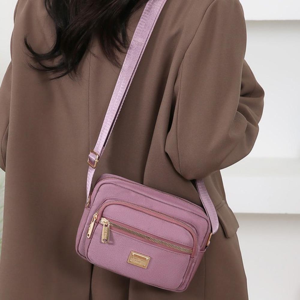 

Zipper Middle Aged Crossbody Bag Large Capacity Mobile Phone Bag Small Square Bag Gifts чорний