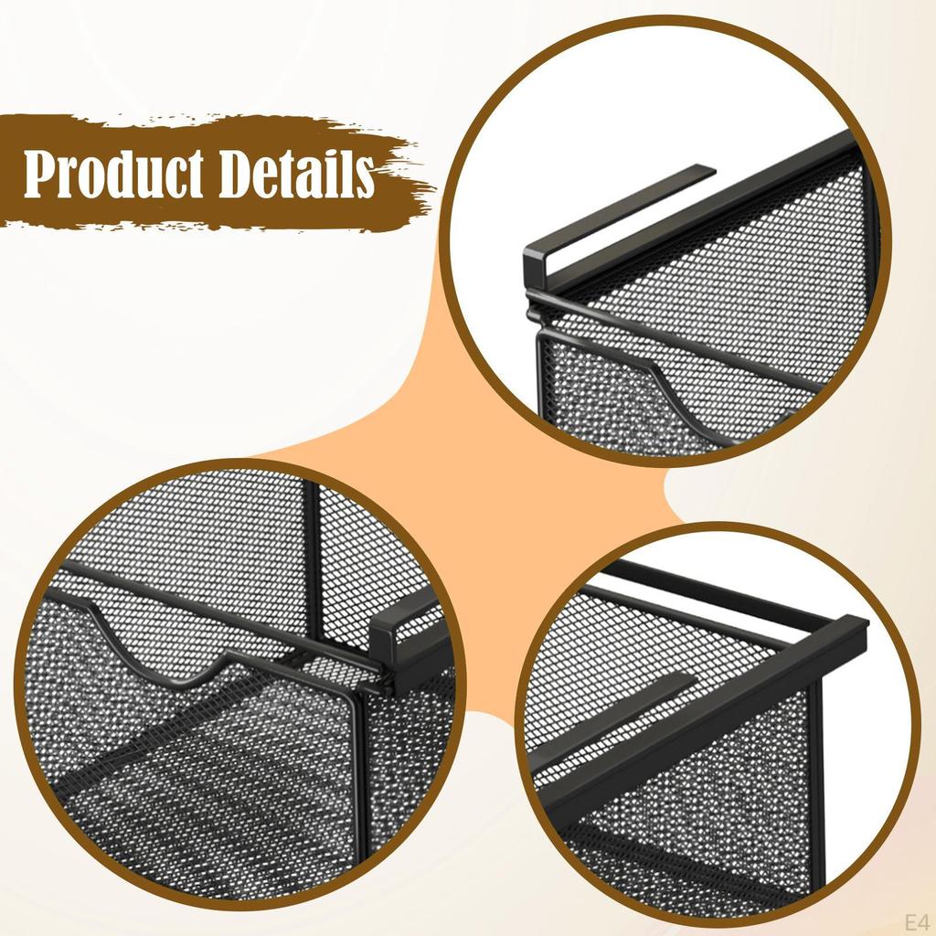 Hanging Pullout Drawer Basket Sliding Under Shelf Coffee Pod Holder Multipurpose Cabinet