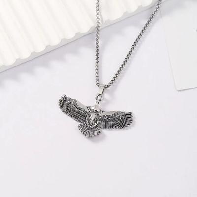 Vintage Punk Eagle Pendant Necklace, European Cross-border Men's Jewelry