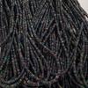Ethiopian Black Opal Faceted Rondelle Beads: Multi-Fire Gemstone String