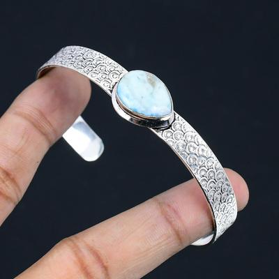 925 Silber Birne Natürlicher Larimar Ehefrau Kehlchakra Hochzeit Trendiges Armband Schmuck