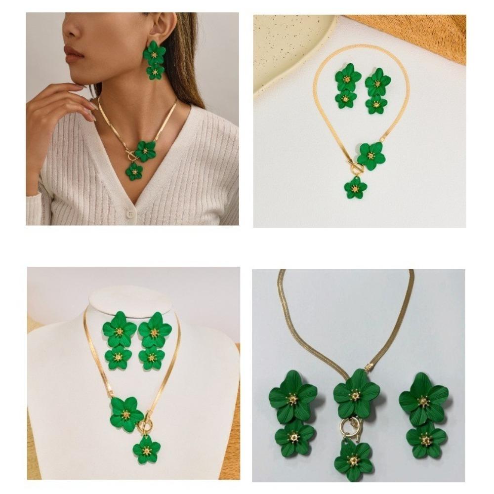 Anklet Flower Pendant Necklace Sumulation Flower Foot Chain Elegant Snake Bone Chain  Party