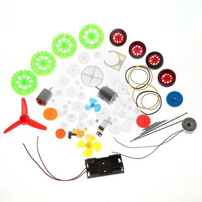 Spielzeugauto DIY Zubehör Motoren Schnecken Riemen Buchsen Riemenscheiben Räder Zahnräder Sortiment