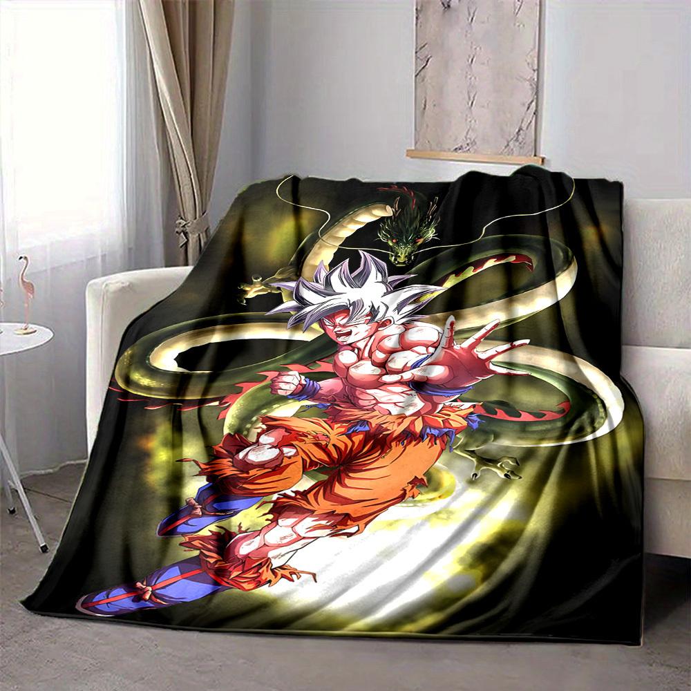 1pc Goku, Shenron Blanket Soft All Season Throw with Vibrant Design, Perfect for Home, Travel, and Gifts, Ideal for Naps and Camping