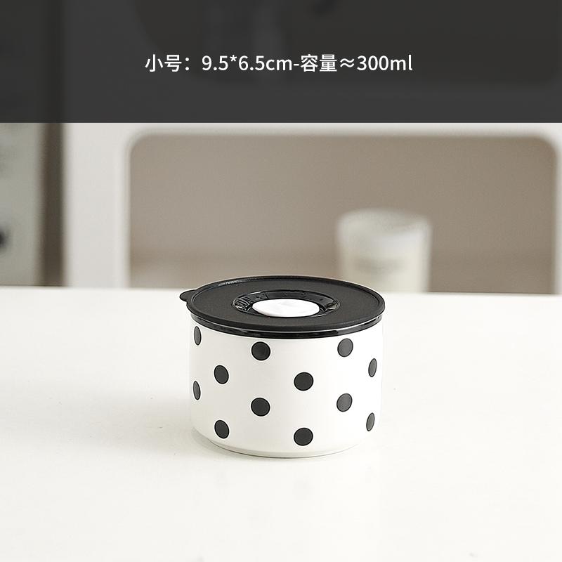 Microwave Oven Special Ceramic Lunch Box Fresh-keeping Box Round Heat-resistant Lunch Box Bowl with Lid Kitchen Rice Sealed Bowl