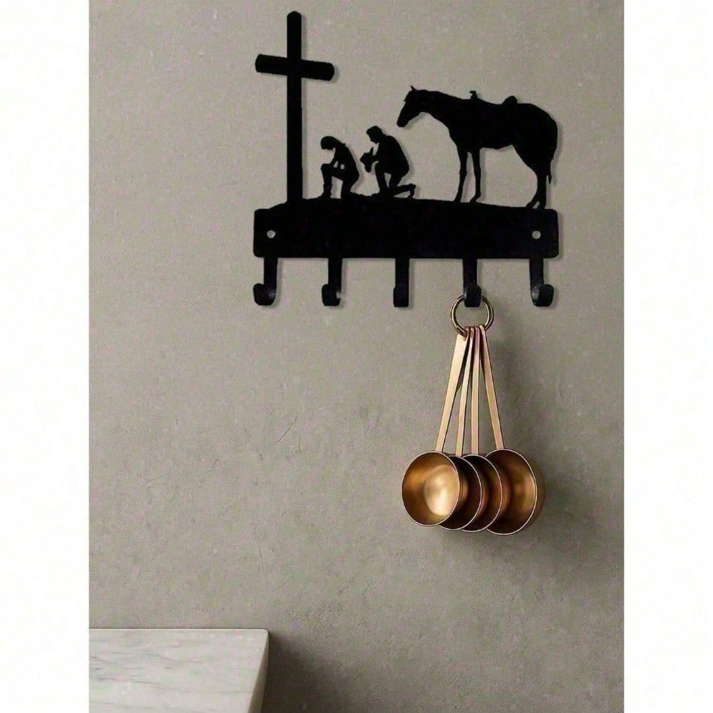 Matte Black Industrial Wall Hooks, Heavy Duty Farmhouse Coat Rack for Entryway