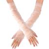 Elegant Long Mesh Pearl Gloves for Bridal Prom Party