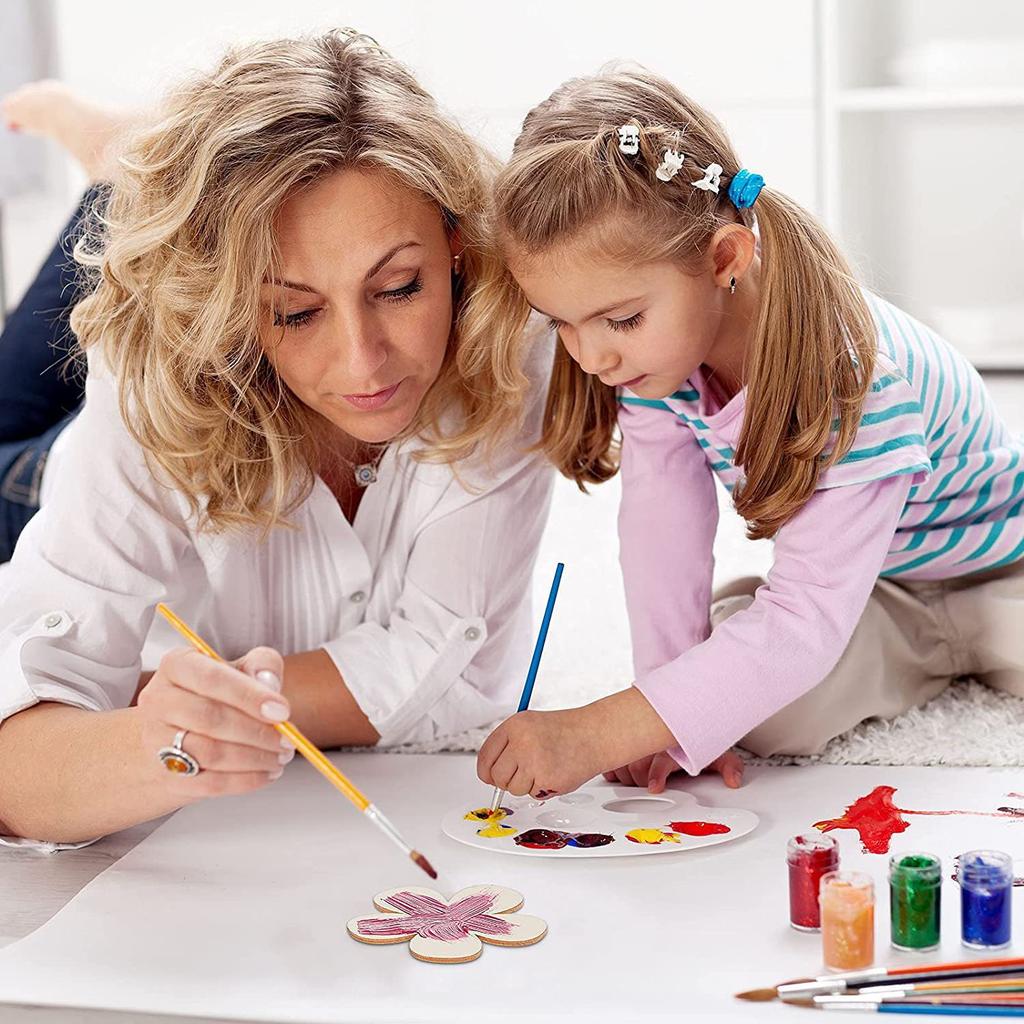 New Wooden Blank Flower Graffiti Decoration Shape Wooden Chips DIY Wooden Plum Blossom Painting Cup Cushion Plate Cushion